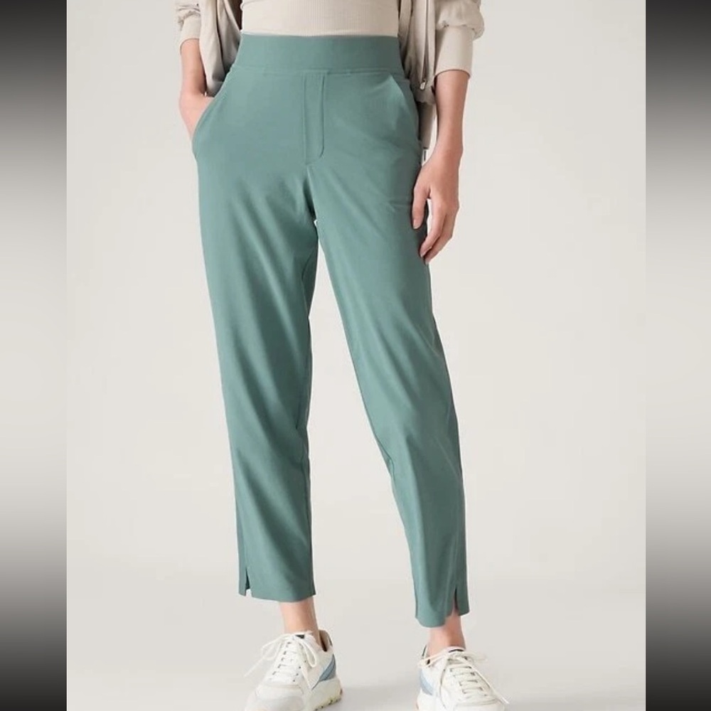 Athleta Brooklyn Mid Rise Ankle Pant Green Size 10 Athletic Leisure Pant New - Picture 9 of 10